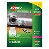 Avery Durable Permanent ID Labels w/TrueBlock, Laser, 1.25x1.75, Wht, PK1600 06576